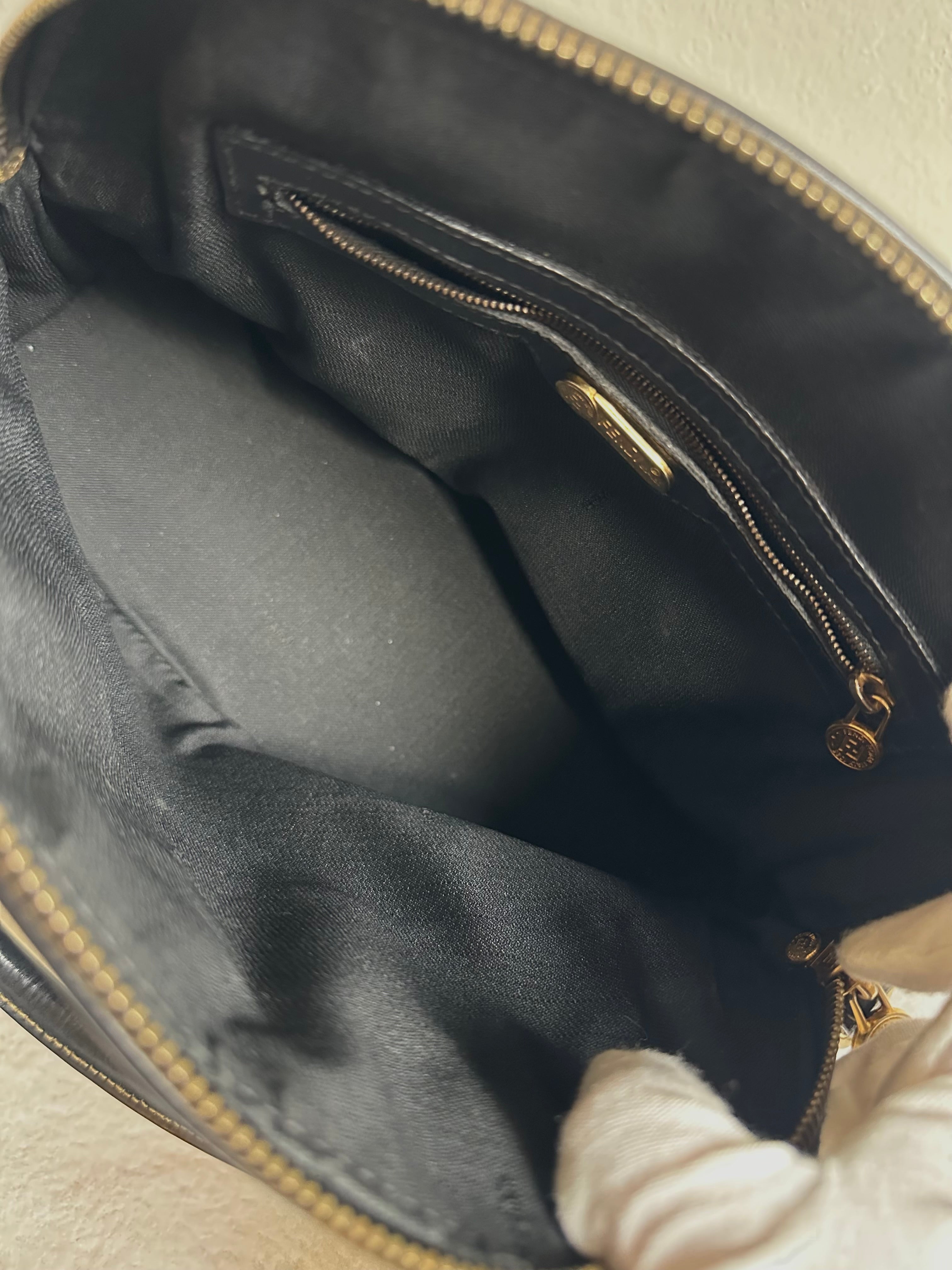 Fendi Vintage Pequin Coated Canvas Dome 2way bag