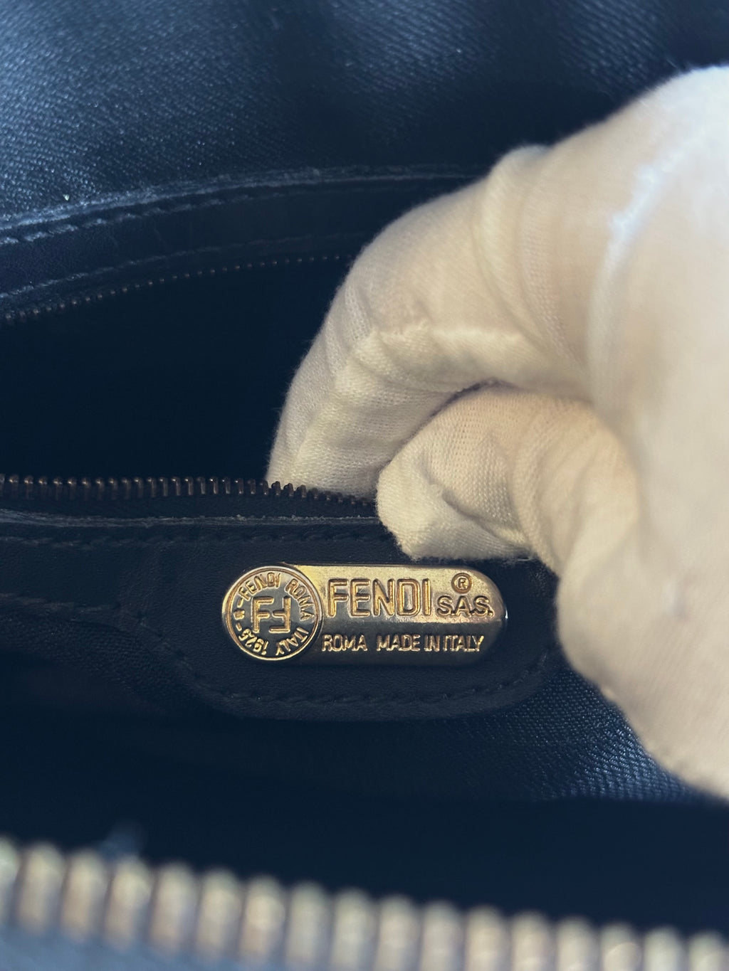 Fendi Vintage Pequin Coated Canvas Dome 2way bag