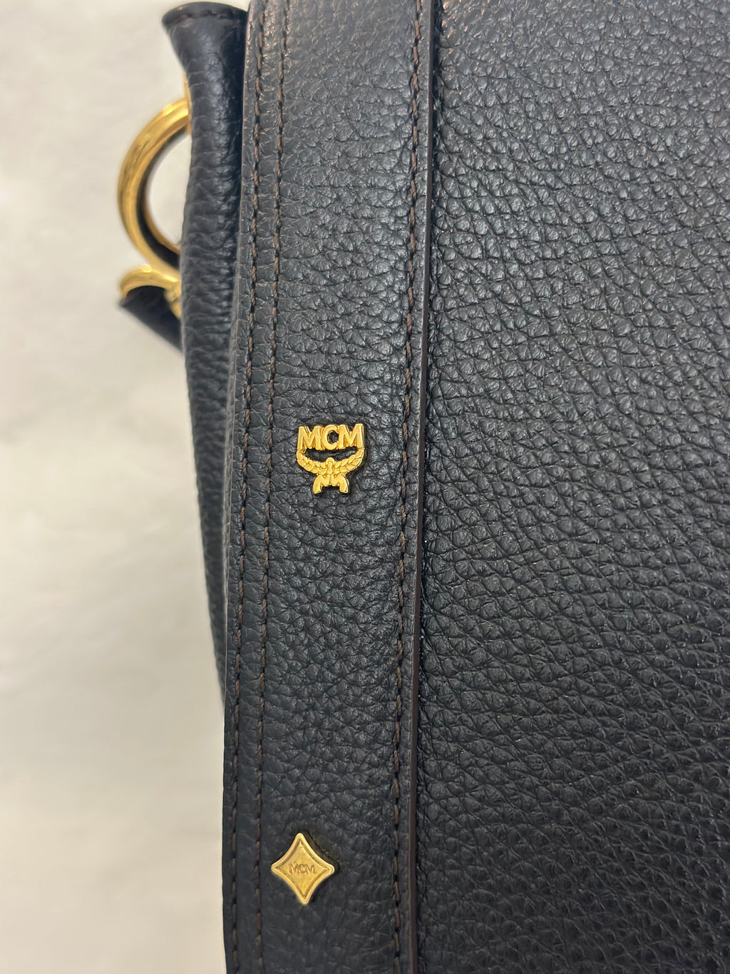 MCM Black leather Messenger Bag