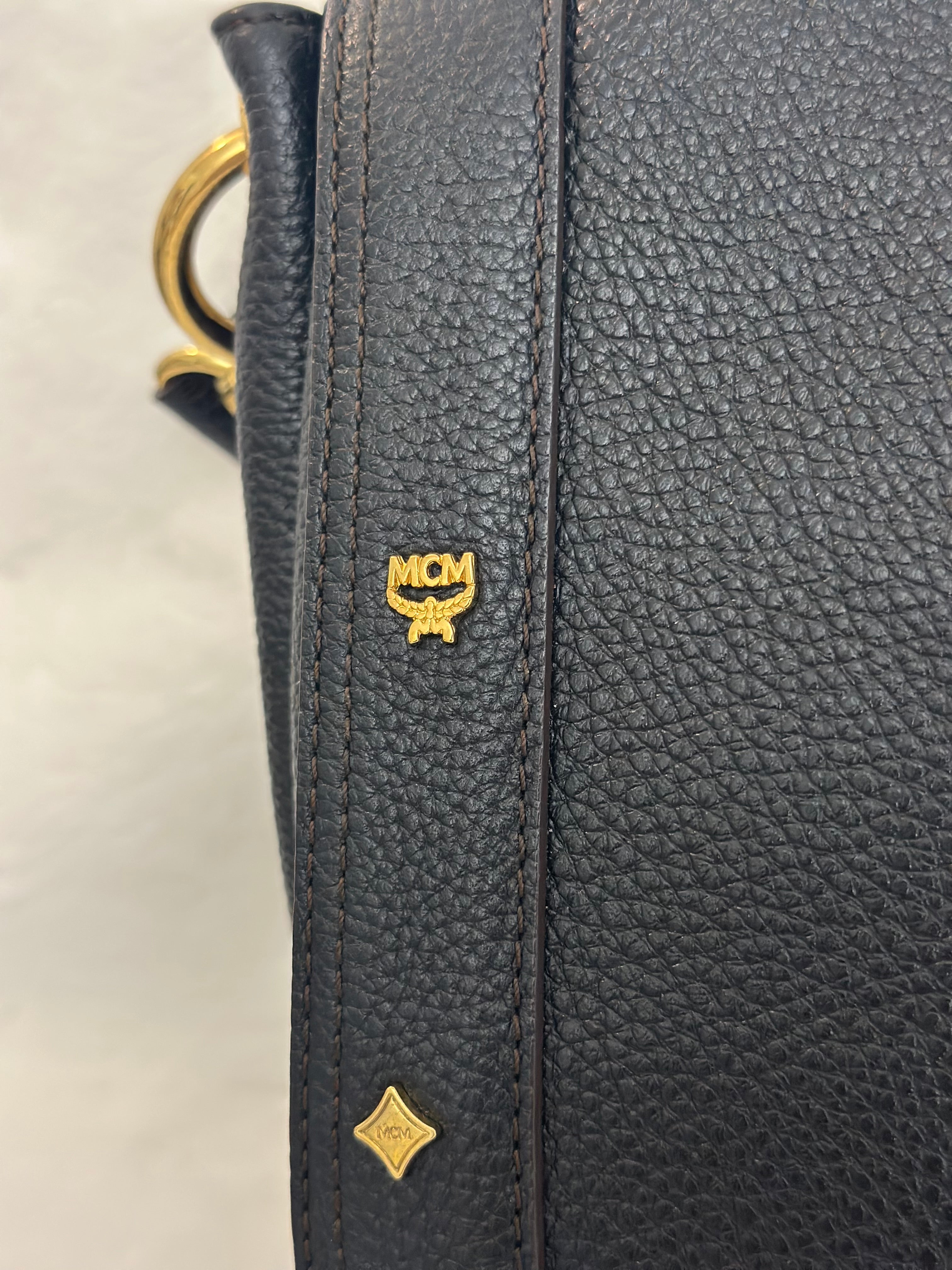 MCM Black leather Messenger Bag