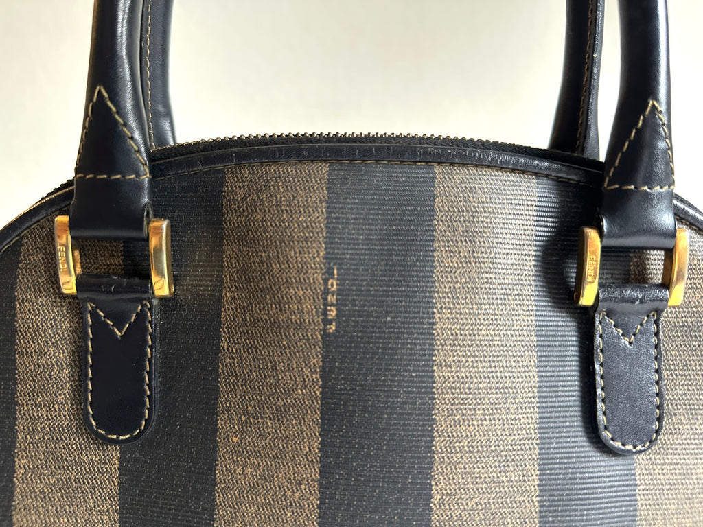 Fendi Vintage Pequin Coated Canvas Dome 2way bag