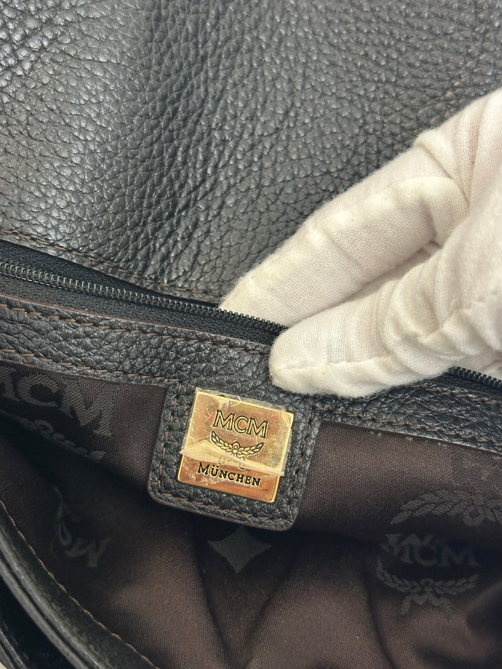 MCM Black leather Messenger Bag