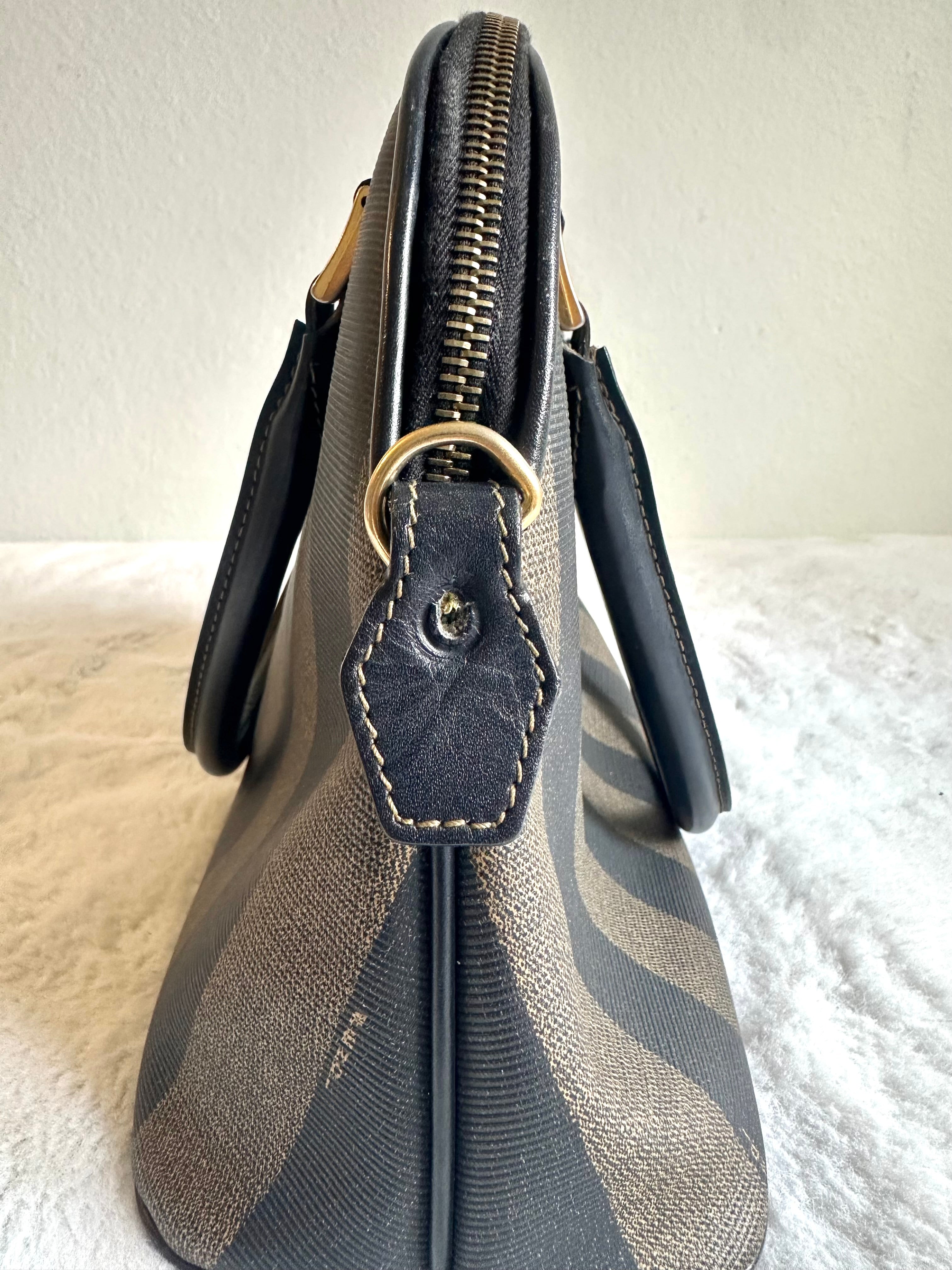 Fendi Vintage Pequin Coated Canvas Dome 2way bag