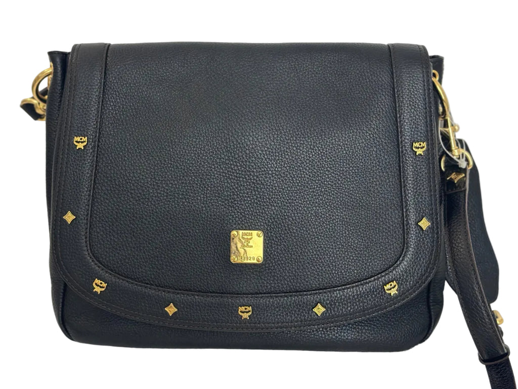 MCM Black leather Messenger Bag