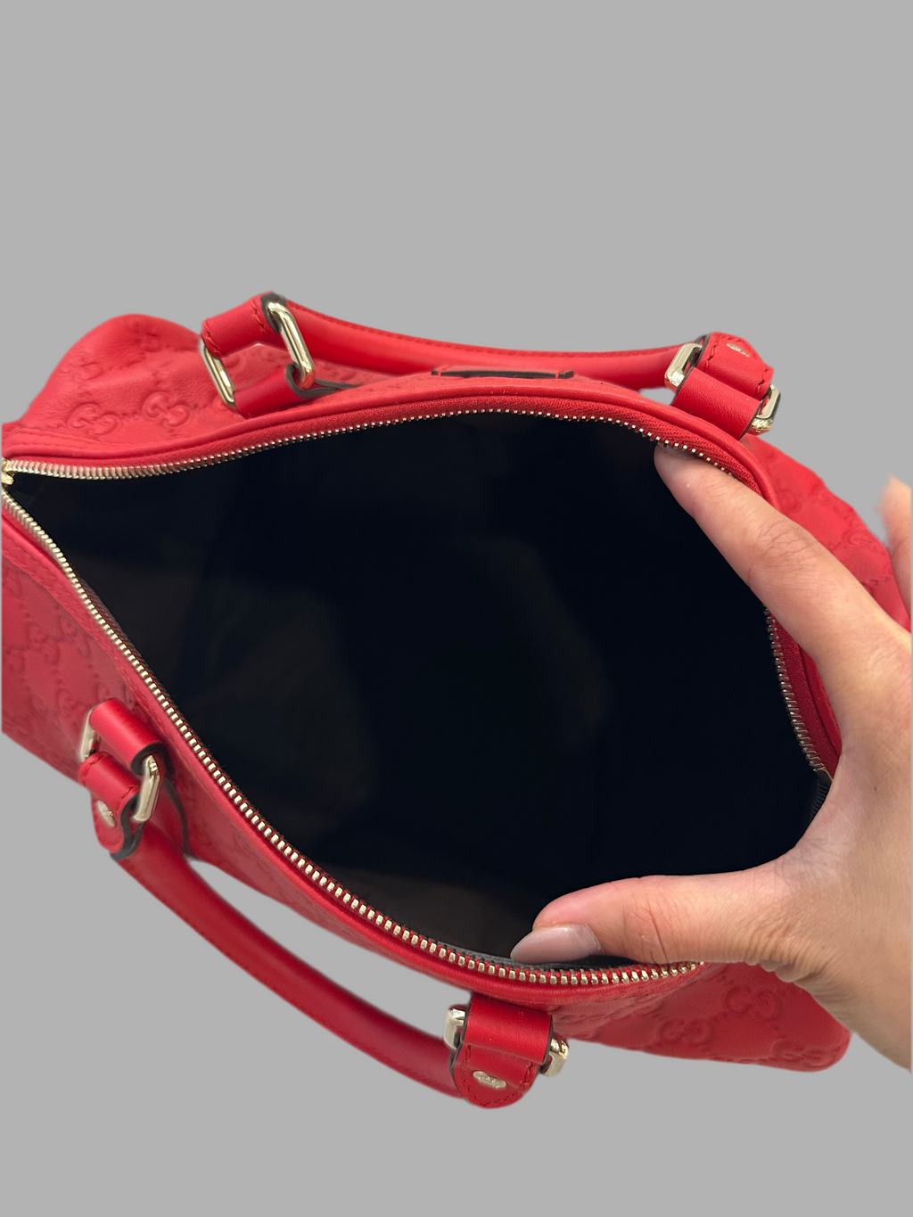 Gucci GG Boston Medium Top Handle Monogram Satchel Handbag