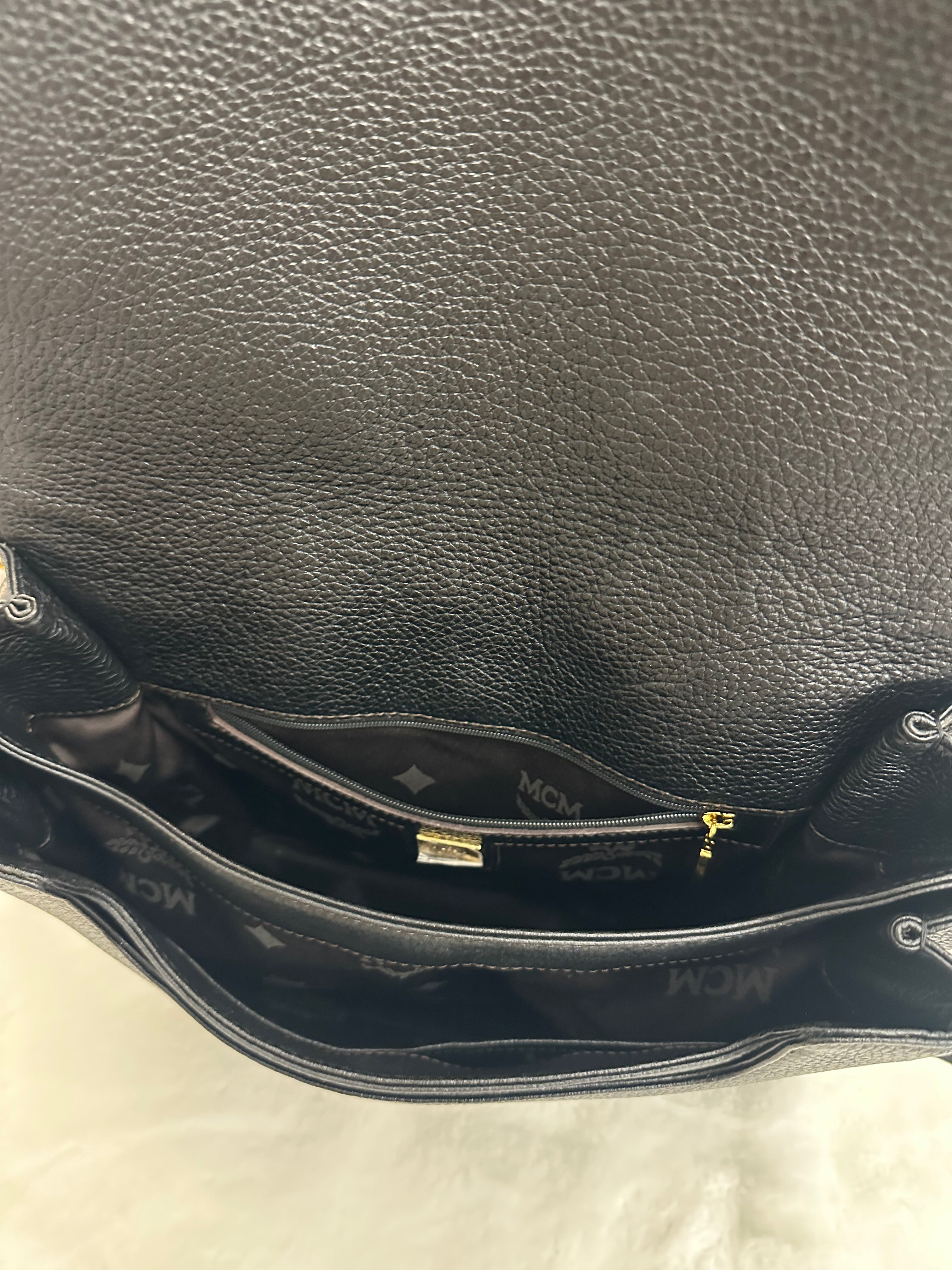 MCM Black leather Messenger Bag