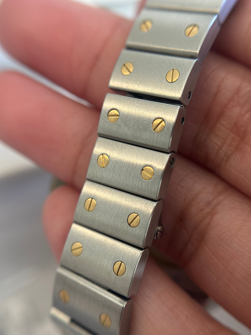 18K Gold & Stainless Steel Cartier Santos watch 24mm / 15.5 cm