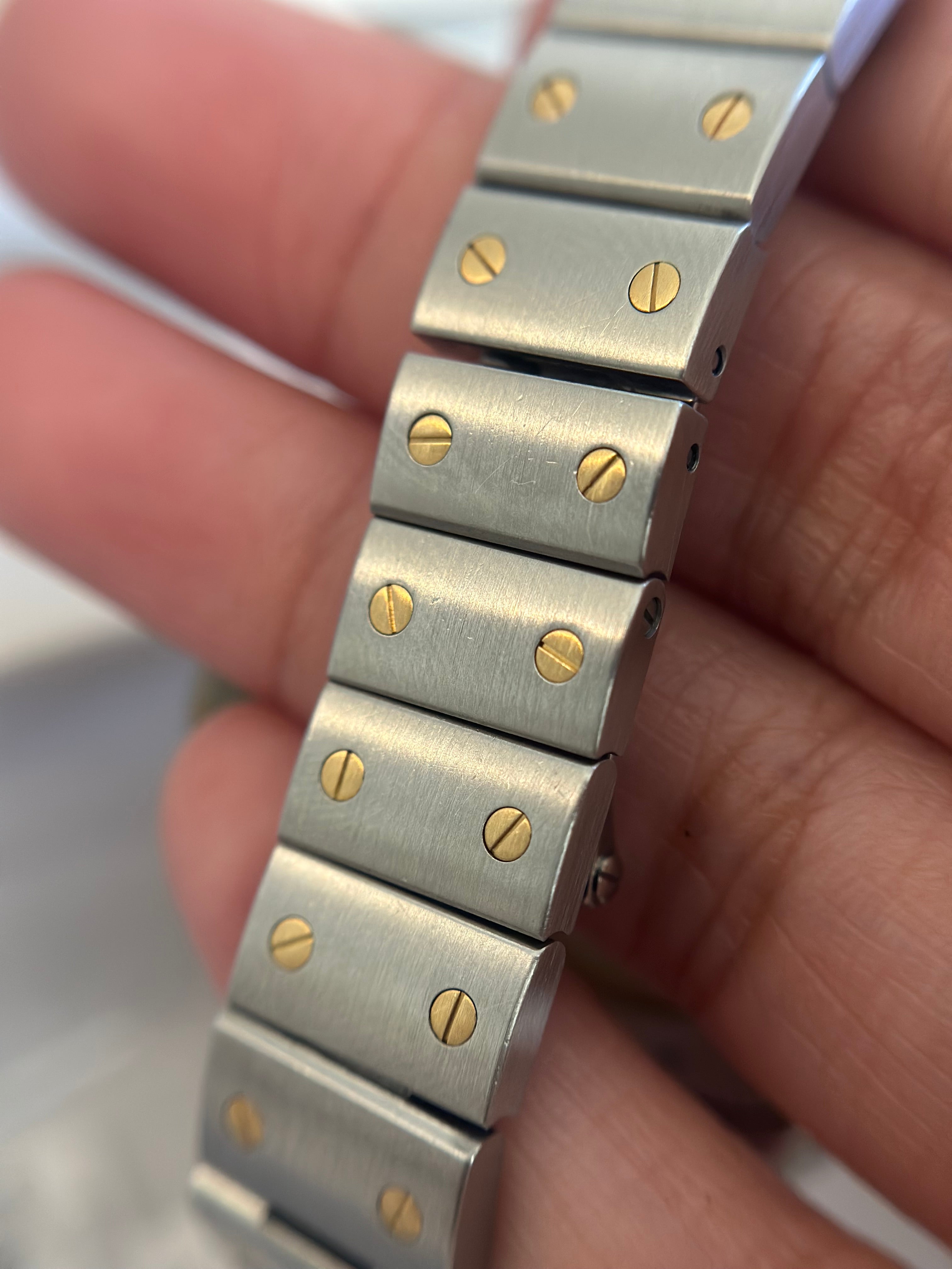 18K Gold & Stainless Steel Cartier Santos watch 24mm / 15.5 cm