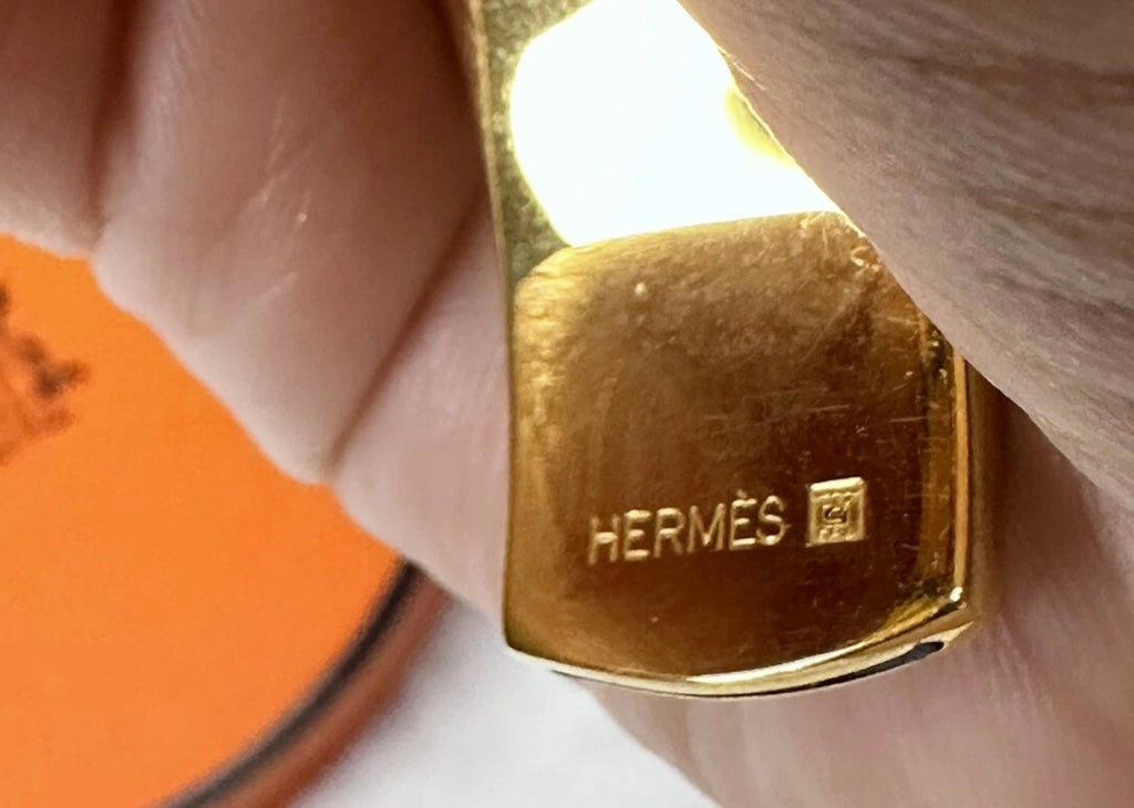 HERMES Leather Chaine d'Ancre Cuff Bracelet